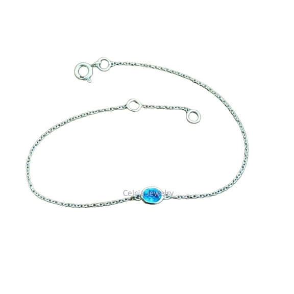 925 Sterling Silver Bracelet For Womens & Mens, Genuine Blue Topaz Bracelet Gemstone Unique Handcrafted Bracelet For Her or Him