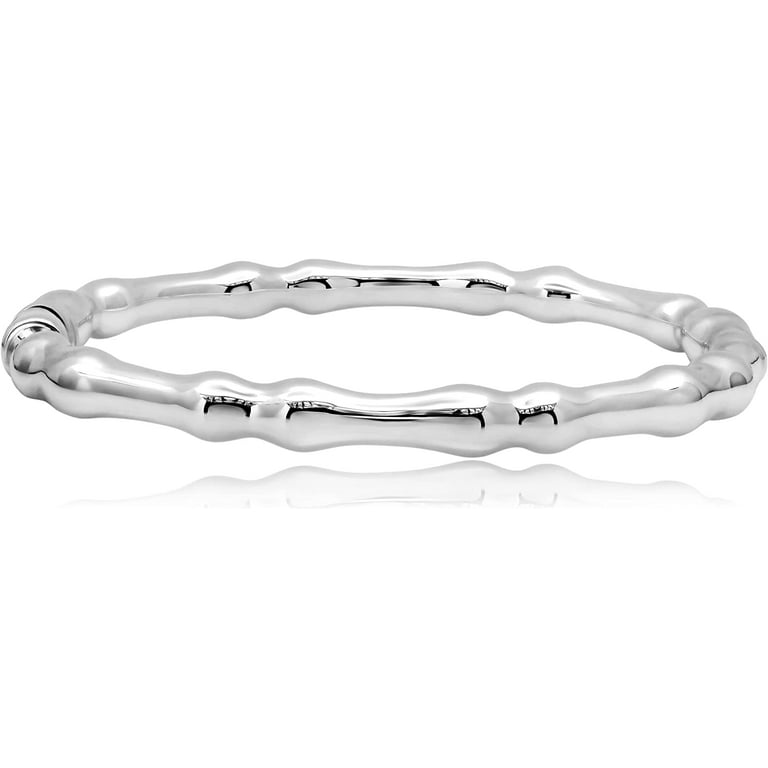 Solid Sterling Silver 925 Bamboo Bangle Bracelet - Etsy