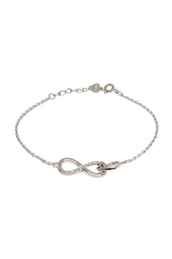 Infinity Knot Zircon Charm Bracelet for Women Adjustable 925 Sterling Silver Designer Jewelry Gift