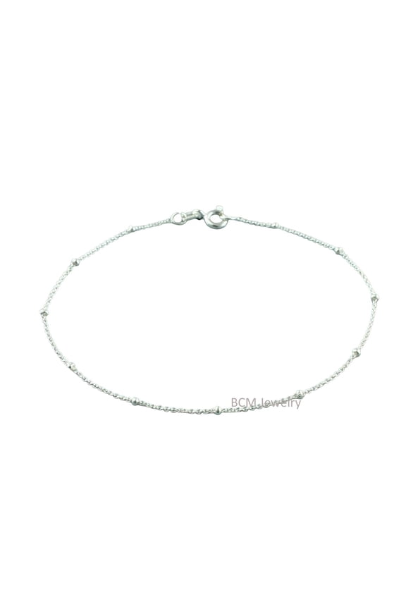 925 Sterling Silver Bracelets For Women & Girls, Plain Handcrafted Spring Lock Fancy Chain Beaded Bracelet Jewelry