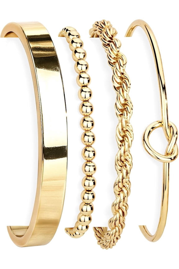 925 Sterling Silver Bracelets for Women Stack, 14K Gold Plated Bangle Cuff Jewelry Set Trendy, Adjustable Tennis Knot Twisted Bracelet for Wrist Essentials Women Fashion Gifts