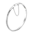 thumbnail image 1 of 925 Sterling Silver Bracelets For Women Diamond Cut Bangles Cuff Jewelry Cute Women 7.5" Birthday Christmas Gifts, 1 of 12