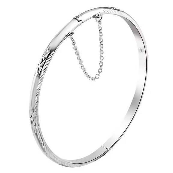 925 Sterling Silver Bracelets For Women Diamond Cut Bangles Cuff Jewelry Cute Women 7" Birthday Christmas Gifts