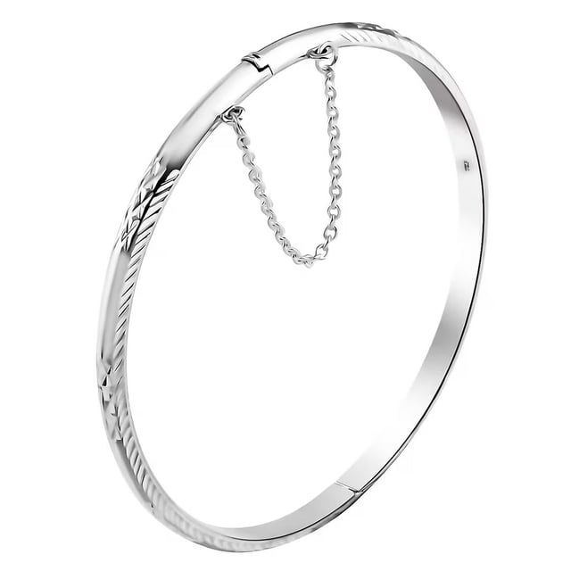 925 Sterling Silver Bracelets For Women Diamond Cut Bangles Cuff Jewelry Cute Women 7" Birthday Christmas Gifts