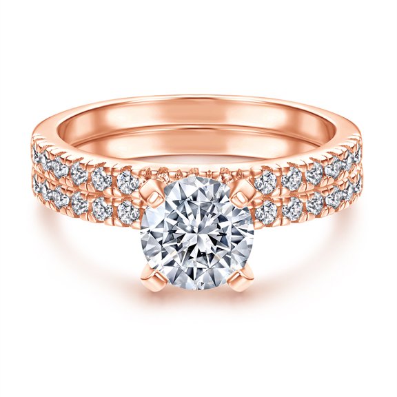 925 Sterling Silver Bridal Ring Sets, 1.2CT Round CZ Engagement Vintage Promise Rings Classic Wedding Bands for Women,