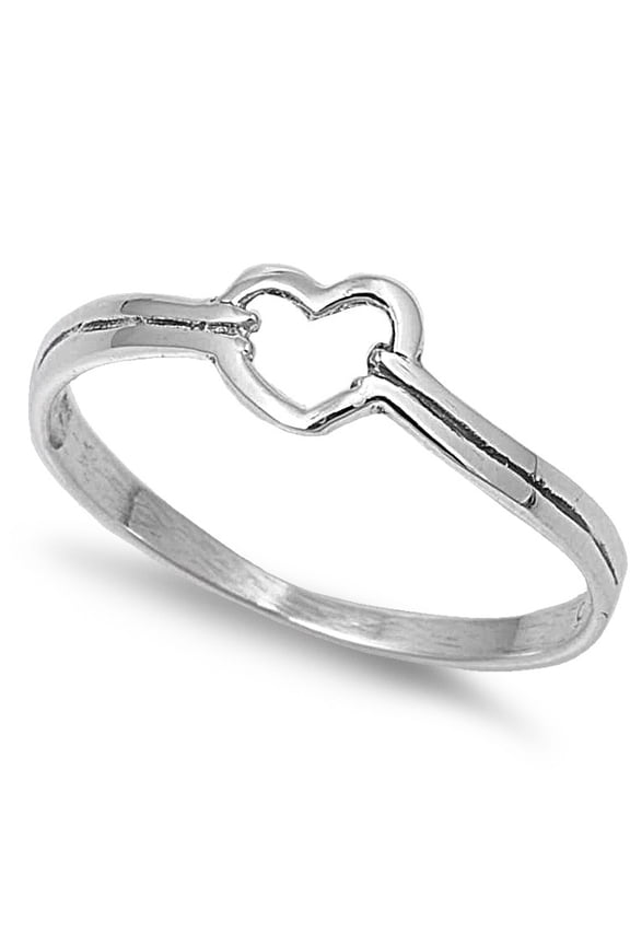 925 Sterling Silver Bright Heart Ring Size 7