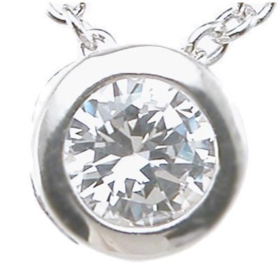 925 Sterling Silver Brilliant Fashion Bezel Pendant, Rhodium Finish