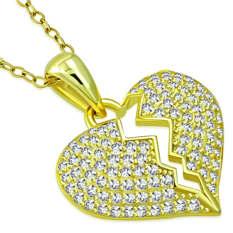 925 cz shop heart necklace