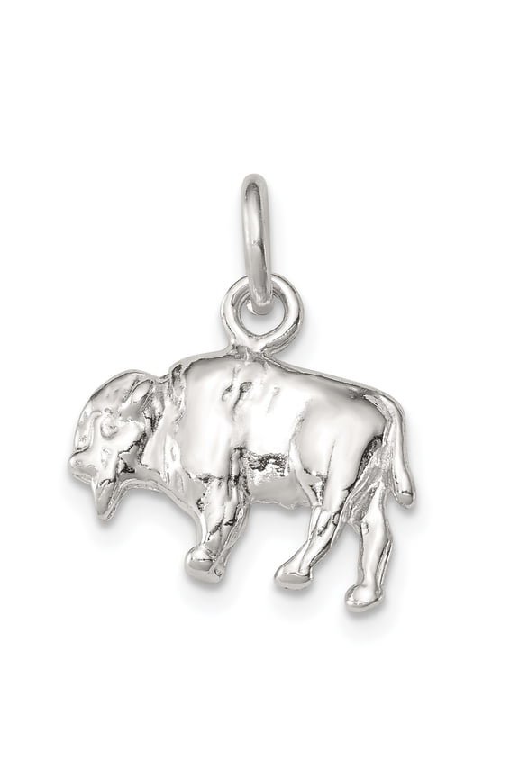 925 Sterling Silver Buffalo Charm Pendant
