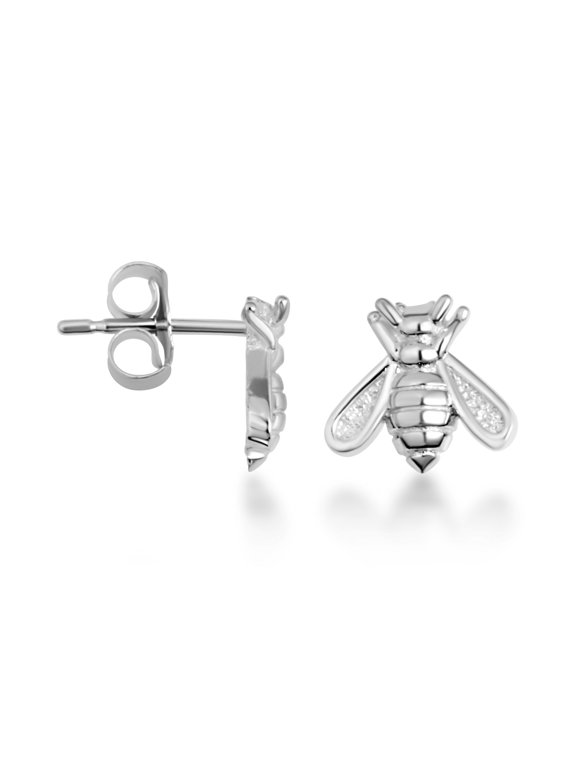 925 Sterling Silver Bumblebee Stud Earrings
