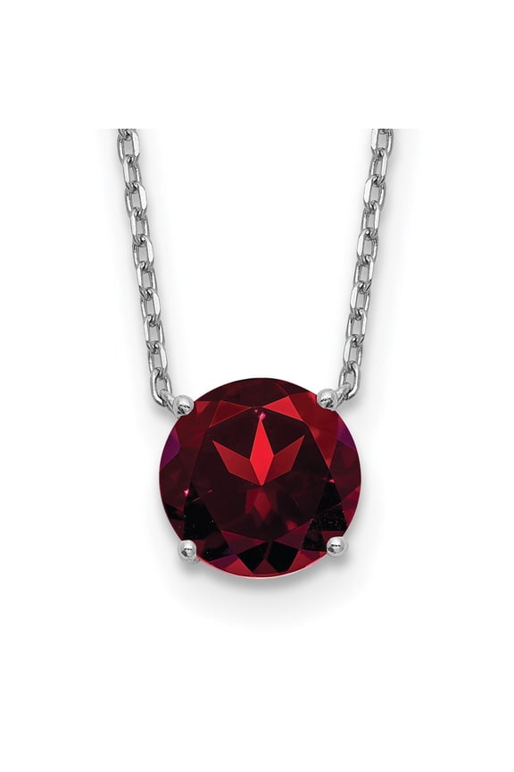 925 Sterling Silver Burgundy Crystal Necklace Fine Jewelry For Women Gifts For Her, 16.5" +2" Extender