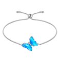 thumbnail image 1 of 925 Sterling Silver Butterfly Bracelet Aquamarine March Birthstone Bracelet Blue Crystal Jewelry Women Birthday Mother's Day Gifts Juwaliy, 1 of 8
