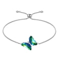 thumbnail image 1 of 925 Sterling Silver Green Butterfly Bracelet Emerald May Birthstone Bracelets Jewelry Crystal Women Birthday Mother's Day Gifts Juwaliy, 1 of 7