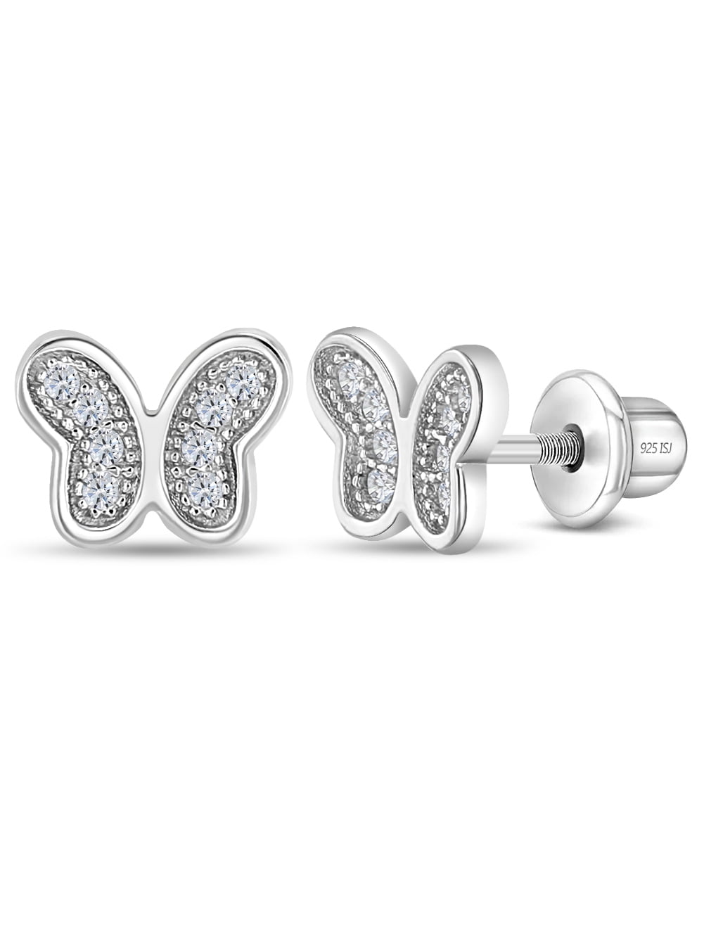 CLARA 925 Sterling Silver Talia Earrings with Screw Back Gold Rhodium