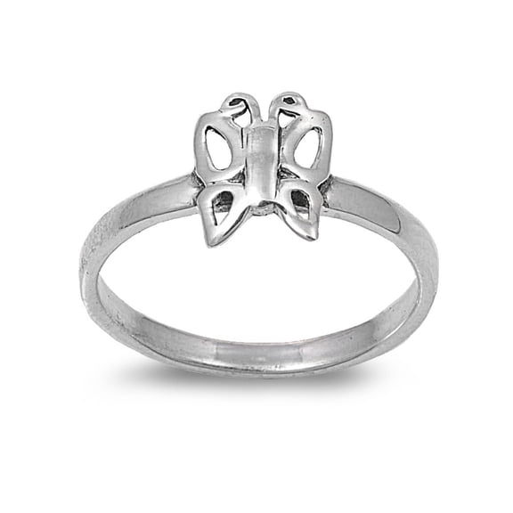 925 Sterling Silver Butterfly Effect Solitaire Ring Size 5