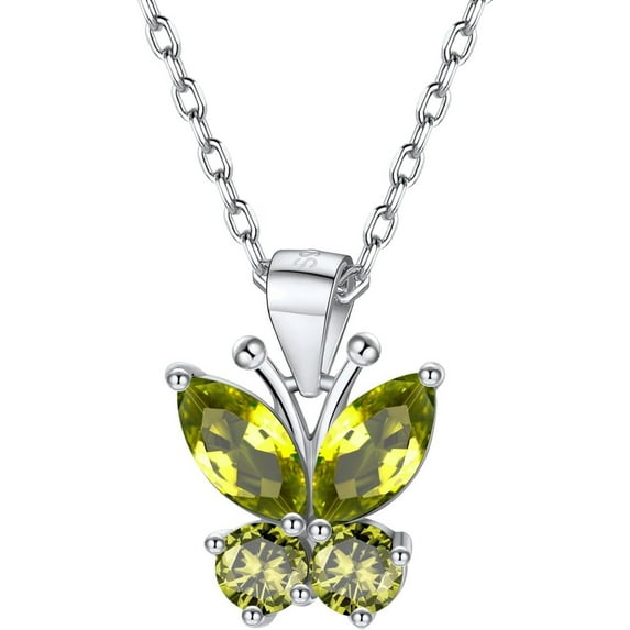 925 Sterling Silver Butterfly Necklace/Antler Deer Necklace,Adjustable Silver Birthstone Necklace for Women,Birthstone Jewelry Gift for Her