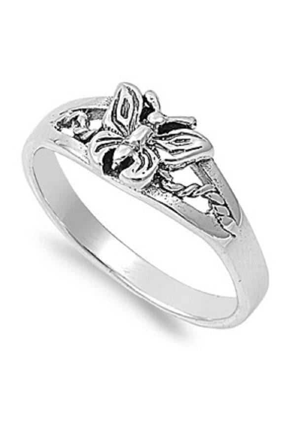 925 Sterling Silver Butterfly Petite Rings Size 3