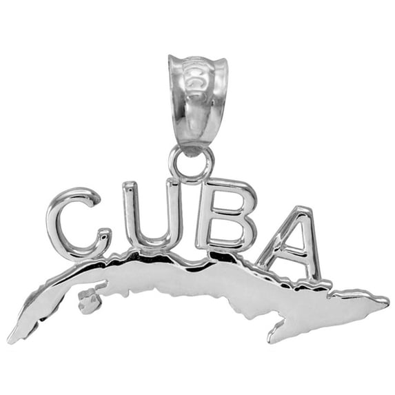 .925 Sterling Silver CUBA Pendant Necklace (Pendant Only)