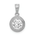 thumbnail image 1 of 925 Sterling Silver CZ Circle X Edge Pendant; for Adults and Teens; for Women and Men, 1 of 1