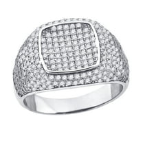 925 Sterling Silver Cubic Zirconia Cluster Size 7 Mens Fashion Ring Ring for Men - 6.9 Grams