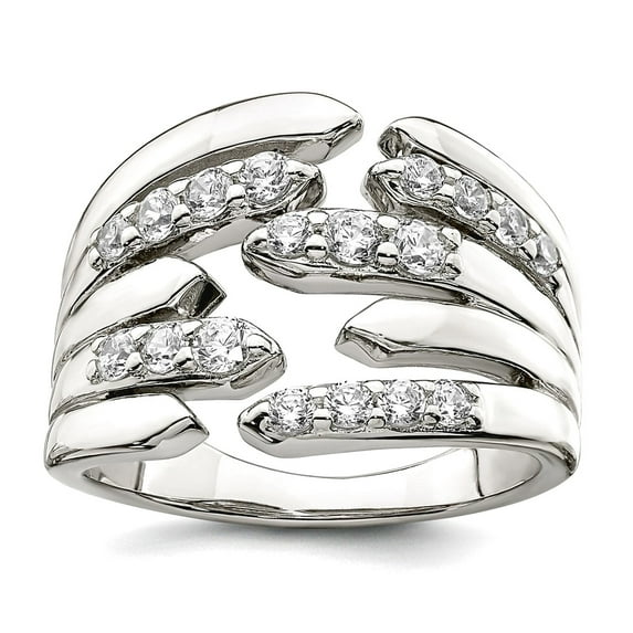 925 Sterling Silver Cubic Zirconia Fancy Band Ring Size 7 Ring for Women and Men