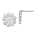 thumbnail image 1 of 925 Sterling Silver Cubic Zirconia Flower Post Earrings Stud Earring for Women, 1 of 2