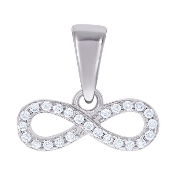 925 Sterling Silver Cubic Zirconia Infinity 0.93gm Womens Charm Pendant Necklace 11.8x14.3mm Wide Pendant for Women