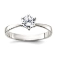 thumbnail image 1 of 925 Sterling Silver Cubic Zirconia Ring Size 6 3mm Wide Ring for Women, 1 of 2
