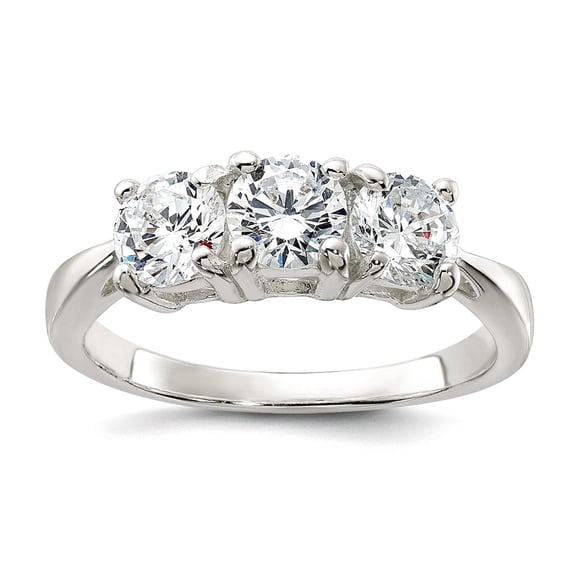 925 Sterling Silver Cubic Zirconia Ring Size 8 Ring for Women