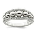 thumbnail image 1 of 925 Sterling Silver Cubic Zirconia With Beads Ring Size 7 Ring for Women, 1 of 2