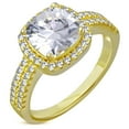 thumbnail image 1 of 925 Sterling Silver CZ Cushion Cut Halo Engagement Ring, 1 of 3
