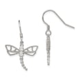 thumbnail image 1 of 925 Sterling Silver CZ Dragonfly Earrings; for Adults and Teens; for Women and Men, 1 of 1