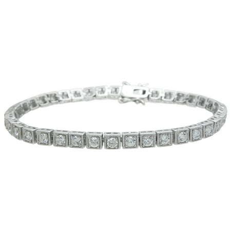 925 Sterling Silver CZ Faux Diamond Bracelets For Women, Elegant Mom Bracelet
