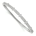 thumbnail image 1 of 925 Sterling Silver CZ Hinged Bangle; for Adults and Teens; for Women and Men, 1 of 3