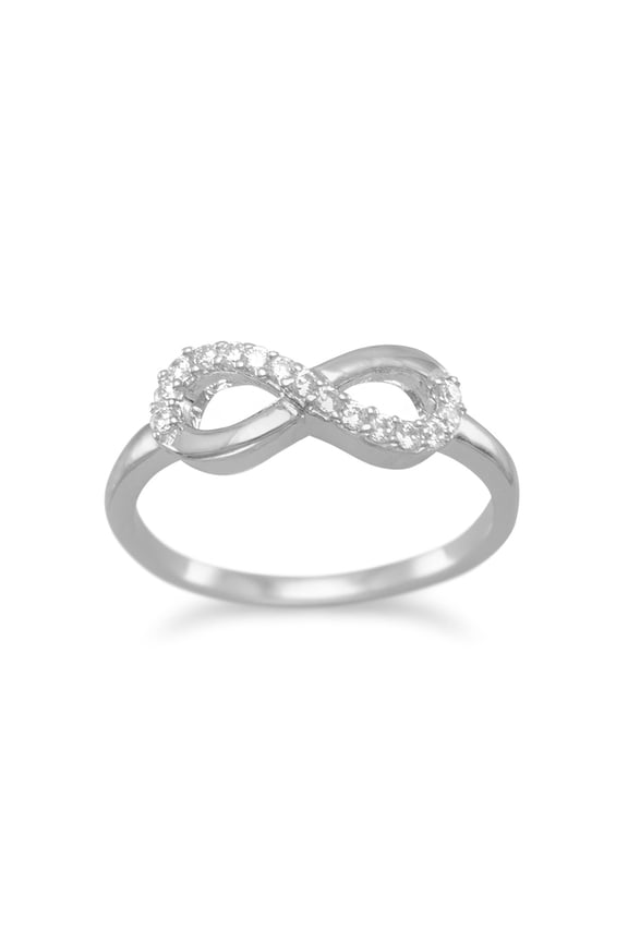 .925 Sterling Silver CZ Infinity Women's Ring