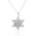 thumbnail image 1 of 925 Sterling Silver CZ Jewish Star of David Shema Sh'ma Yisrael Pendant Necklace, 1 of 2