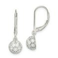 thumbnail image 1 of 925 Sterling Silver CZ Leverback Earrings; for Adults and Teens; for Women and Men, 1 of 1