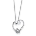 thumbnail image 1 of 925 Sterling Silver & CZ Loveknots 18in Heart Necklace; 18 inch; for Adults and Teens; for Women and Men, 1 of 4