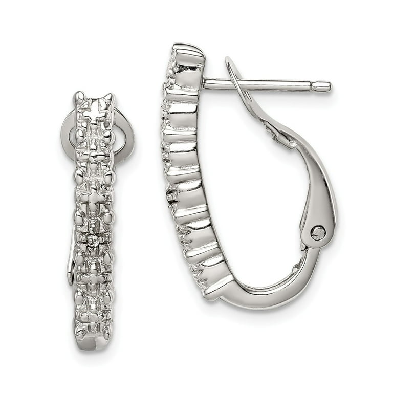 925 Sterling Silver CZ Omega Back Earrings for Adults and Teens