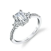 TESORI & CO 925 Sterling Silver CZ Wedding Engagement Ring