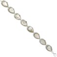 thumbnail image 1 of 925 Sterling Silver CZ White Resin April Teardrop Link Bracelet 15.8mm, 1 of 1