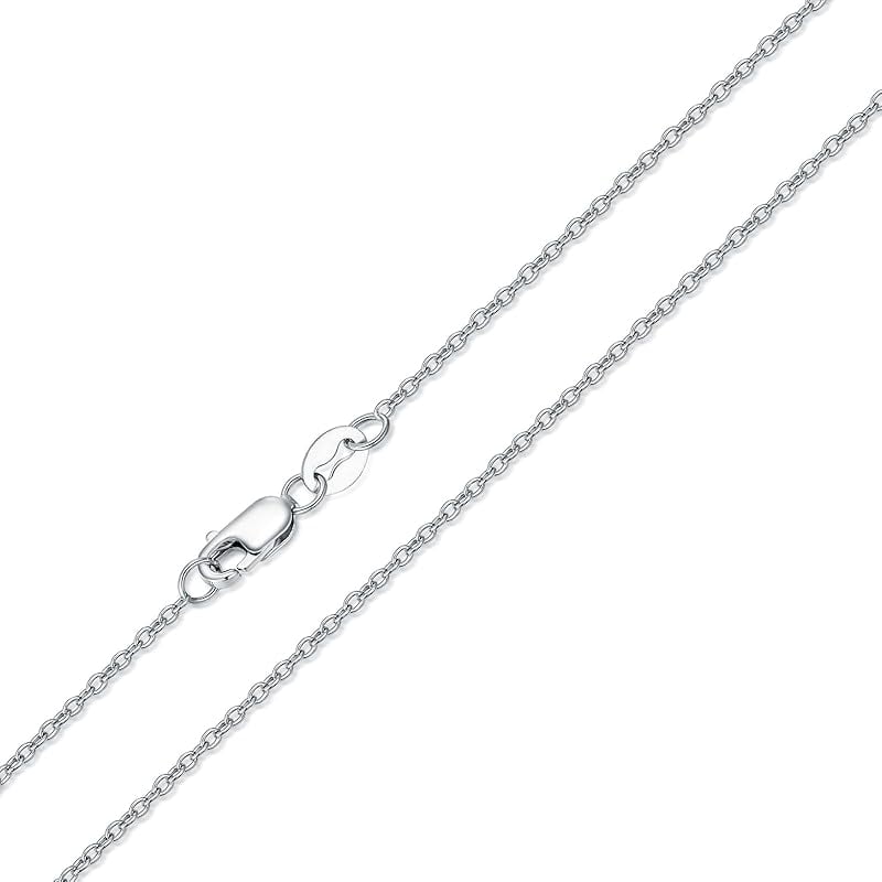 925 Sterling Silver Cable Chain 1MM Italian Cable Chain Necklace for Women Men 18, 20, 22, 24, 26 Inches