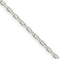 thumbnail image 1 of 925 Sterling Silver Cable Chain Styles Necklace 2.2 mm Diamond-cut Long Link 20 inch, 1 of 4