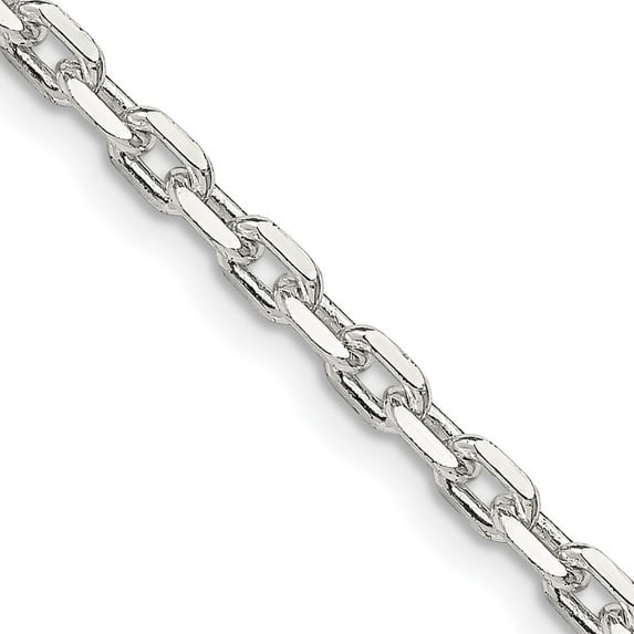 925 Sterling Silver Cable Chain Styles Necklace 3.25 mm Beveled Oval 24 inch