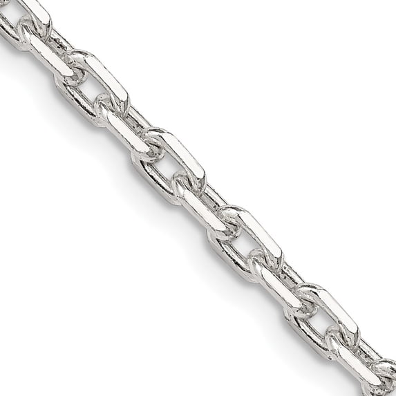 925 Sterling Silver Cable Chain Styles Necklace 3.95 mm Beveled Oval 20 inch