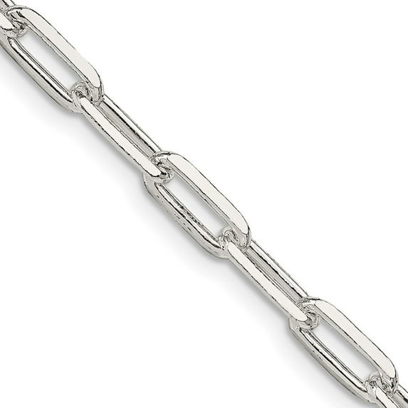 925 Sterling Silver Cable Chain Styles Necklace 4.25 mm Elongated Open Link 30 inch