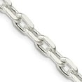 thumbnail image 1 of 925 Sterling Silver Cable Chain Styles Necklace 5.4 mm Beveled Oval 18 inch, 1 of 4