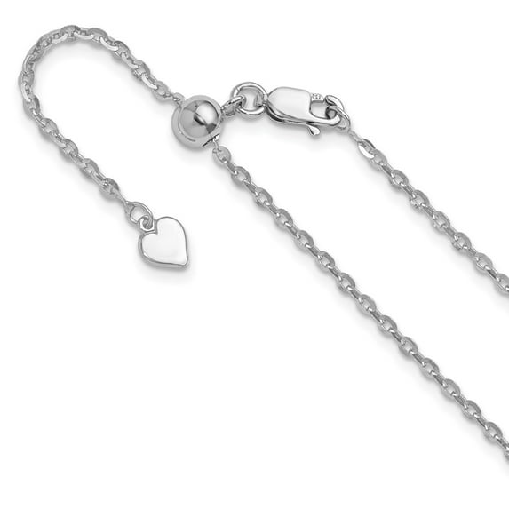 925 Sterling Silver Cable Chain Styles Necklace Adjustable 2 mm 30 inch