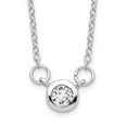 thumbnail image 1 of 925 Sterling Silver Cable Fancy Necklace Chain 18in Bezel-set 5mm CZ 16 inch 1.1 mm, 1 of 4