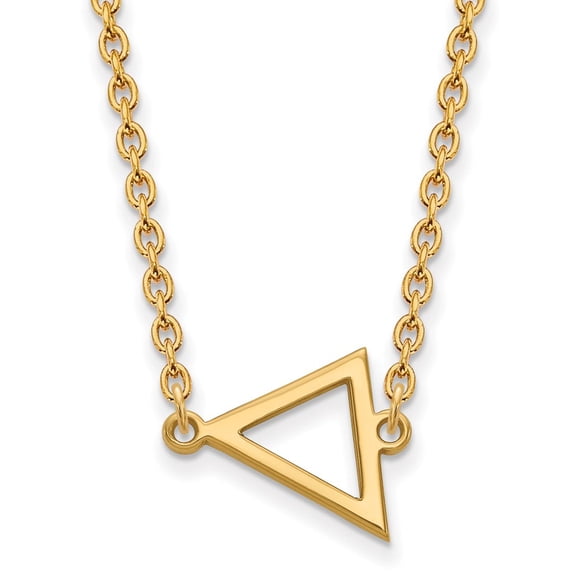 925 Sterling Silver Cable Necklace Chain Gold-plated LogoArt Miami University Ohio Small Triangle Pendant 18 inch